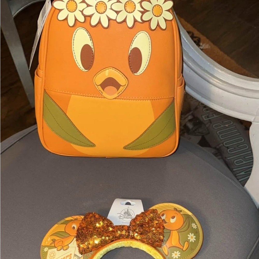 Loungefly Orange and Green Character Backpack with Headband